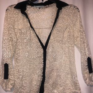 Lace button up blouse